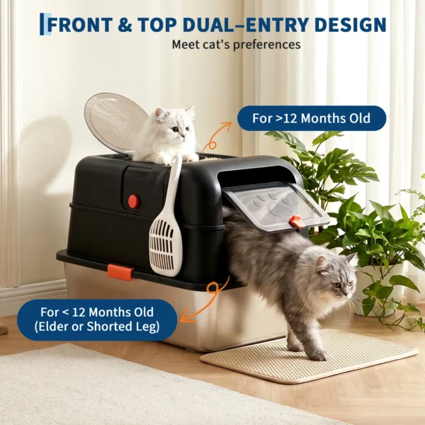 Dog Proof large Stainless Steel Cat Litter Box