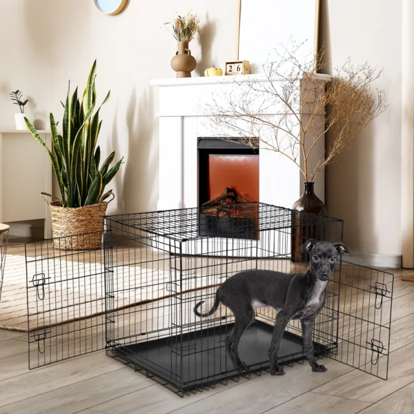 48 Inch Double Door Folding Metal Wire Dog Cage