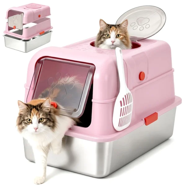 Stainless Steel Litter Box With Lid Dog Proof