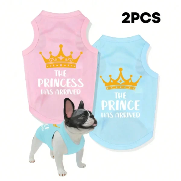 2 Piece Pet Prince Princess Vest Set,